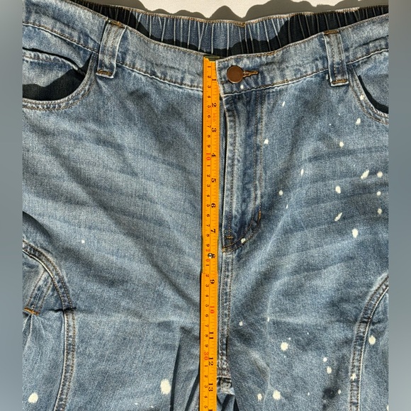 Oli & Hali Bleach Splatter Wide Leg Pleated Side Jeans - XL - EUC - Picture 12 of 16